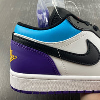 Low Top Sneakers, Black Purple Colorway, Lace Up Design, Casual Gift for Sneaker Fans