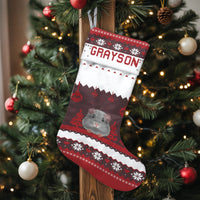 Custom Name Pet Christmas Stocking, Personalized Chinchilla Christmas Stocking, Adorable Animal Holiday Stocking, Chinchilla Lover Holiday Present