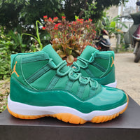 Sneakers, Green Orange Colorway, Lace Up Design, Casual Gift for Sneaker Fans
