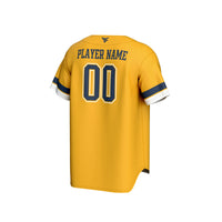 West Virginia Mountaineers Personalized Collegiate Baseball Fashion Jersey - Gold