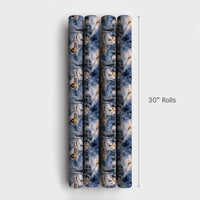 Watercolor Night Cabin Holiday Gift Wrap, Snowy Winter Village Wrapping Paper, Comfy Christmas Town Wrapping Paper, Festive Winter Gift Wrap