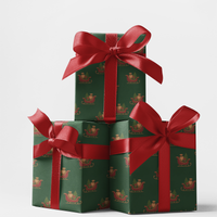 Christmas Sleigh Gift Wrap, Santa Sleigh Wrapping Paper, Holiday Festive Pattern Wrapping Paper, Xmas Present Gift Wrap