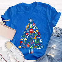 Scientific Instruments Holiday Tree Shirt, Science Teacher Christmas T-Shirt, STEM Chemistry Graphic Tee, Xmas Teacher Present