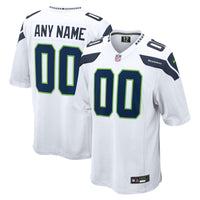 Seattle Seahawks White Custom Game Jersey
