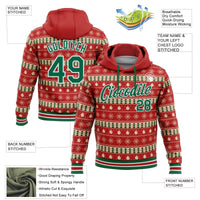 Personalized Holiday Name and Number Hoodie, Custom Christmas Sports Hoodie, Stitched Team Pullover Hoodie, Xmas Game Day Present