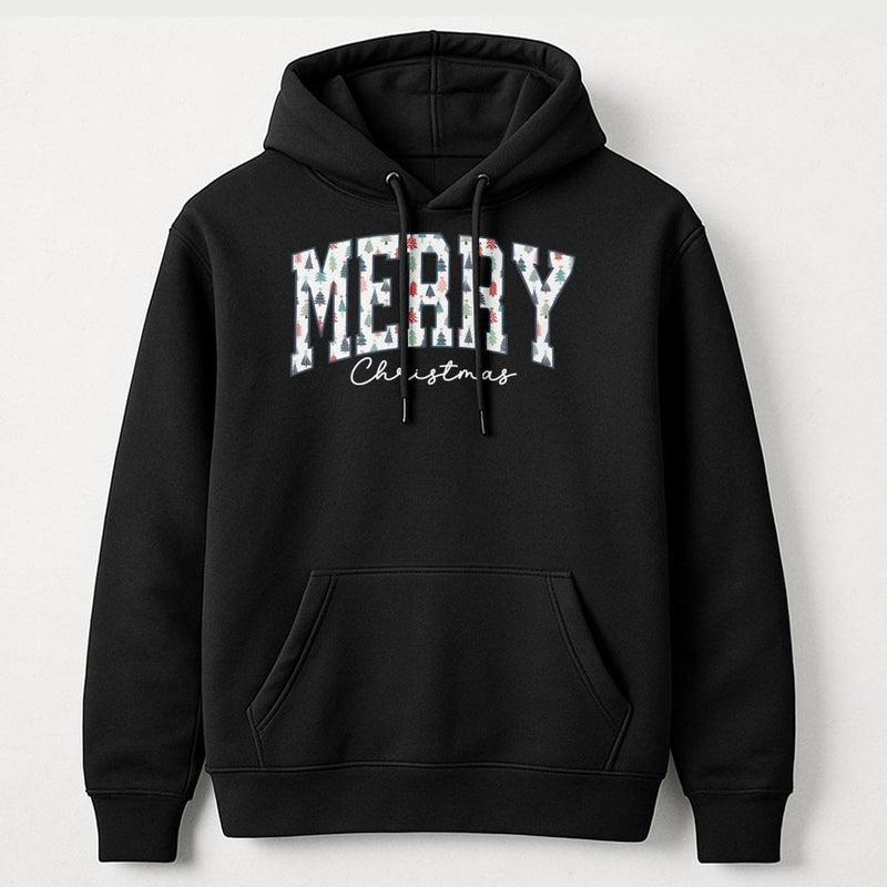 Festive Holiday Season Sweatshirt, Merry Christmas Pine Tree Hoodie, Winter Christmas Tree Pullover, Comfy Xmas Present Hooded Sweatshirt