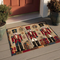 Tropical Hibiscus Flower Doormat, Christmas Eve Welcome Mat, Holiday Floral Door Mat, Non-Slip Front Porch Rug, Xmas Decor Present