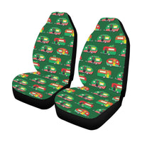 Holiday Travel RV Front Seat Cover, Christmas Camper Car Seat Covers, Polar Fleece Auto Seat Protectors, Winter Festive Vehicle Decor Present