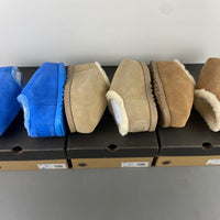 Slides, Blue Colorway, Slip On Design, Wool Detail, Casual Gift for Shoe Lovers