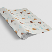 Cloudlight Blessings Gift Wrap, Celestial Angel Wrapping Paper, Angel Holiday Wrapping Paper, Baptism Christmas Gift Wrap Roll
