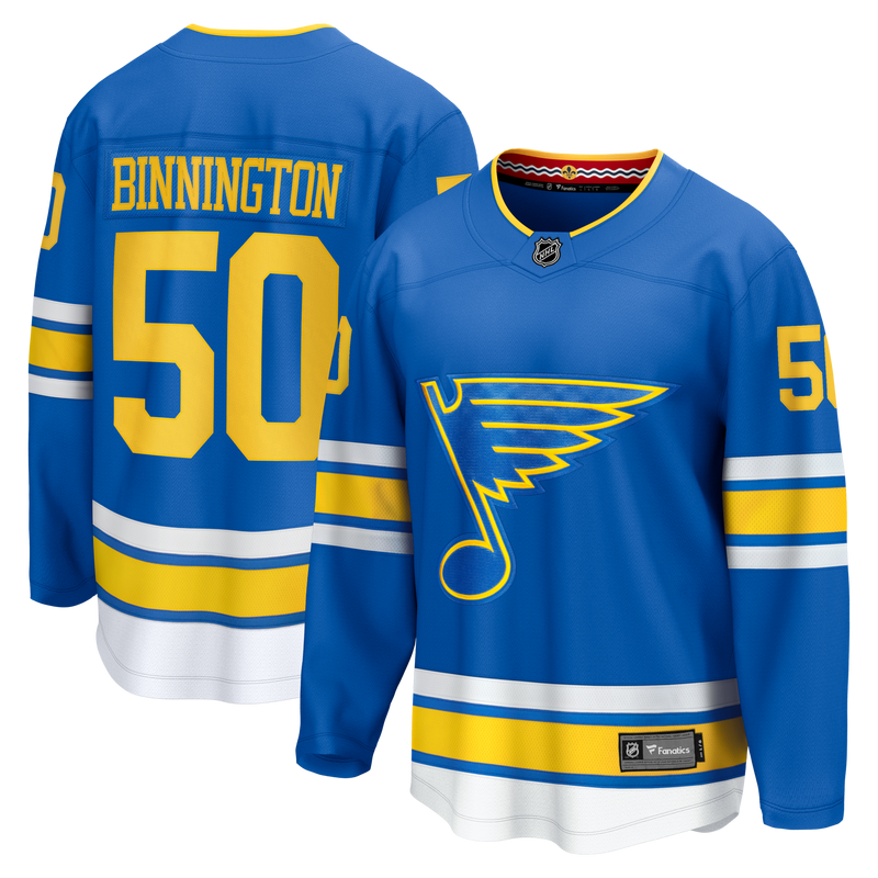St. Louis Blues Jordan Binnington Blue Home Breakaway Jersey