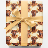 Watercolor Dog Breed Gift Wrap, Rhodesian Ridgeback Wrapping Paper, Festive Hound Christmas Wrapping Paper, Pet Lover Holiday Gift Wrap Roll