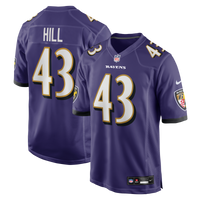 Baltimore Ravens Justice Hill Purple Game Jersey