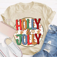 Festive Holiday Graphic T-Shirt, Holly and Jolly Christmas Shirt, Retro Merry Christmas Tee, Adorable Winter Holiday Shirt, Unisex Xmas Present