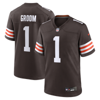 Cleveland Browns Number 1 Groom Brown Game Jersey
