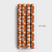 Orange Watercolor Gift Wrap, Pine Tree Christmas Wrapping Paper, Winter Forest Wrapping Paper, Modern Holiday Present Paper Roll