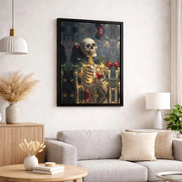 Gothic Xmas Tree Canvas Print, Skeleton Christmas Tree Wall Art, Spooky Holiday Canvas Wall Art, Skeleton Tree Poster