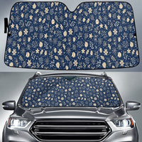 Festive Winter Botanical Windshield Shade, Christmas Car Sunshade, Holiday Foliage Sun Shade, Merry Christmas Car Accessories Present