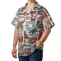 Surfing Santa Tropical Christmas Shirt, Mele Kalikimaka Hawaiian Shirt, Holiday Aloha Shirt, Festive Xmas Button Up Shirt, Mens Beach Present