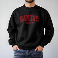 Varsity Letter Christmas Sweatshirt, Santa's Favorite Sweatshirt, Holiday Crewneck Sweatshirt, Retro Xmas Graphic Pullover, Comfy Winter Present