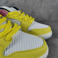 Low Top Sneakers, White Yellow Colorway, Lace Up Design, Casual Gift for Sneaker Fans