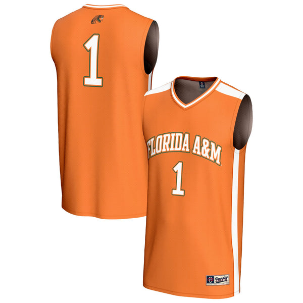 #1 Florida A&M Rattlers Lightweight Collegiate Basketball Fashion Jersey - Orange