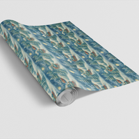 Winter Night Gift Wrap Roll, Christmas Train Wrapping Paper, North Star Holiday Wrapping Paper, Festive Christmas Train Gift Wrap