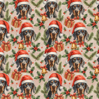 Santa Hat Dog Gift Wrap Paper, Coonhound Christmas Wrapping Paper, Festive Hound Wrapping Paper, Dog Lover Holiday Wrap, Xmas Present Wrap