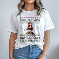 Humorous Frog Ugly Christmas Sweater Shirt, T'was the Tylenol M'Lord T-Shirt, Sarcastic Meme Graphic Tee, Medieval Meme Christmas T-Shirt