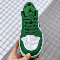 Low Top Sneakers, Green White Colorway, Lace Up Design, Casual Gift for Sneaker Fans