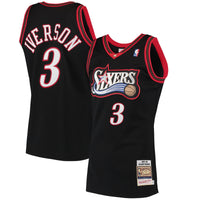 Allen Iverson Black Philadelphia 76ers 1997 Hardwood Classics Authentic Jersey