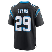 Carolina Panthers Akayleb Evans Black Team Game Jersey