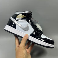 High Top Sneakers, Black Silver Colorway, Lace Up Design, Casual Gift for Sneaker Fans