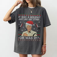 Humorous Serial Killer Holiday Graphic Tee, True Crime Ugly Christmas T-Shirt, True Crime Fan Christmas Shirt, Spooky Xmas Top