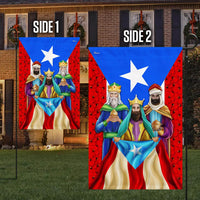 Double Sided Epiphany Yard Flag, Three Kings Puerto Rico Flag Garden Flag, Puerto Rican Christmas Flag, Holiday Yard Decor