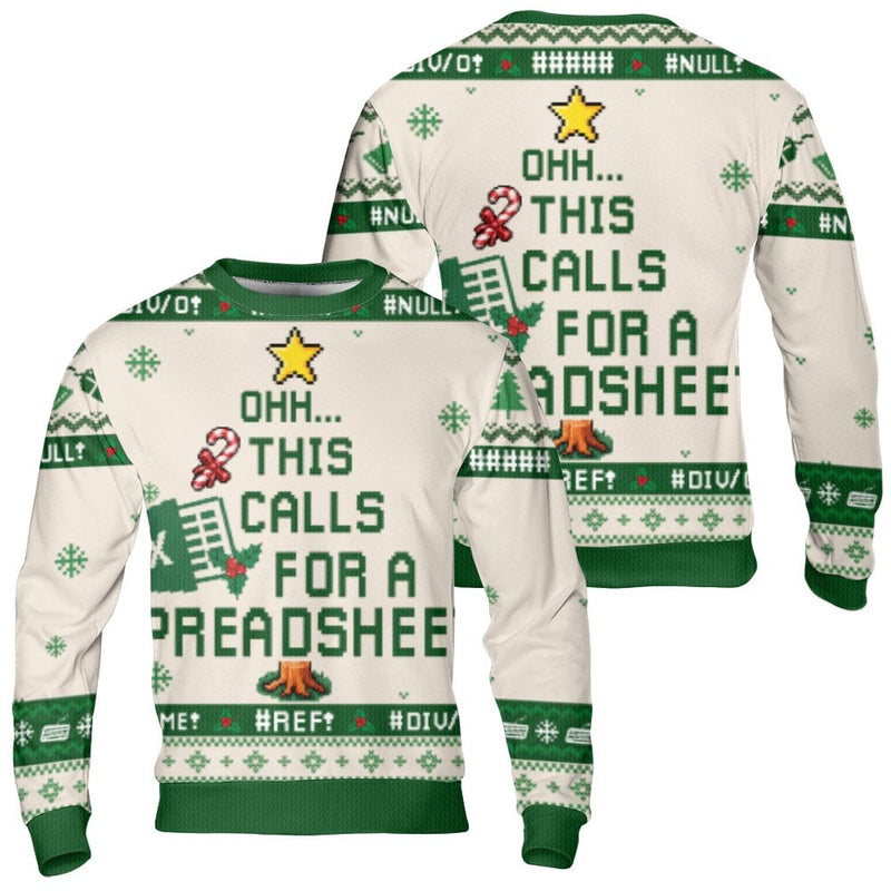 Accountant Holiday Sweater, Spreadsheet Ugly Christmas Sweater, Humorous Excel Data Analyst Ugly Sweater, Office Humor Xmas Crewneck Sweatshirt