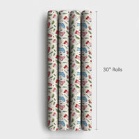 Watercolor Holly Holiday Gift Wrap, Christmas Stocking Wrapping Paper, Winter Botanical Wrapping Paper Roll, Festive Pine Xmas Present Wrap