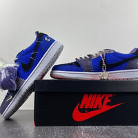 Low Top Sneakers, Royal Blue Black Purple Colorway, Lace Up Design, Casual Gift for Sneaker Fans