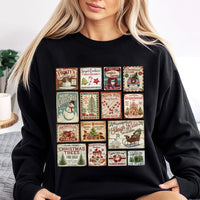 Retro Holiday Stamp Sweatshirt, Vintage Christmas Stamp Sweatshirt, Nostalgic Christmas Crewneck, Comfy Winter Sweatshirt, Festive Xmas Present