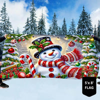 Double Sided Holiday Yard Flag, Snowman Christmas House Flag, Winter Season Festive Garden Flag, Merry Xmas Home Outdoor Decor