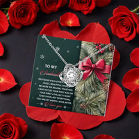 Sparkling CZ Pendant Necklace, Soulmate Love Knot Necklace, Gold Finish Jewelry, Romantic Christmas Present, Anniversary Necklace for Wife