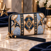 Monogram B - Baroque Filigree in Navy, Cream and Gold