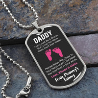 First Time Dad Dog Tag Necklace, Daddy to Be Dog Tag Necklace, Baby Bump Dog Tag Pendant, Expecting Father Christmas Keepsake Jewelry