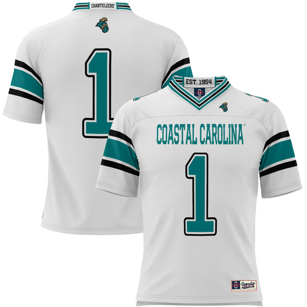 #1 Coastal Carolina Chanticleers Endzone Football Jersey - White