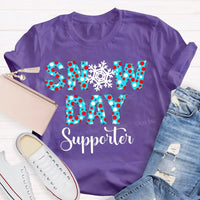 Polka Dot Winter Holiday Graphic Tee, Snow Day Supporter Snowflake Shirt, Christmas Season T-Shirt, Adorable Teacher Winter Present