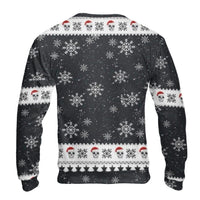 Gothic Holiday Christmas Sweater, Skull Christmas Tree Ugly Sweater, Spooky Santa Hat Sweater, Retro Alternative Xmas Sweatshirt