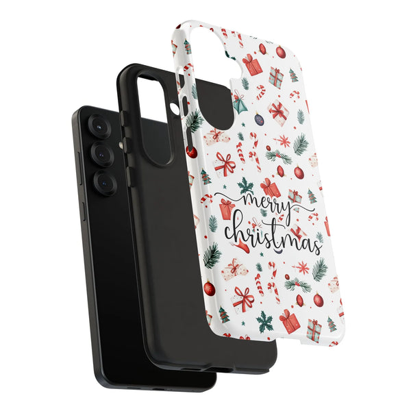 Candy Canes Holiday Holly Pattern Phone Case, Merry Christmas Samsung Galaxy Case, Festive Xmas Presents Tough Cover, Winter 