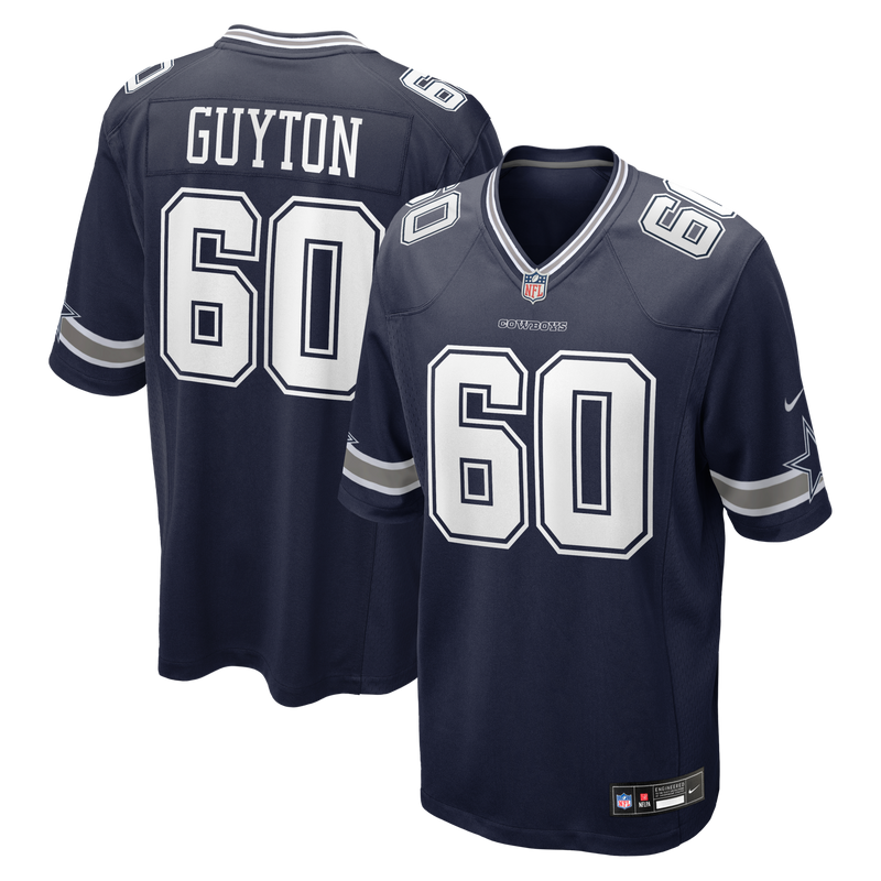 Dallas Cowboys Tyler Guyton Navy Player Game Jersey