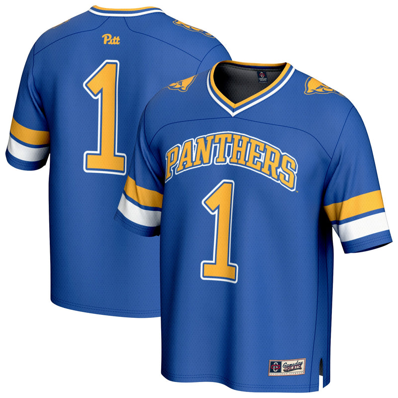 #1 Pitt Panthers Lightweight Collegiate Football Fashion Jersey - Royal