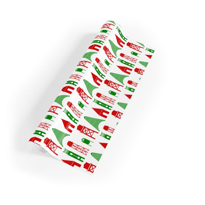 Missouri City Landmark Christmas Gift Wrap, St Louis Wrapping Paper, Midwest Skyline Wrapping Paper, Hometown Holiday Present Paper Roll